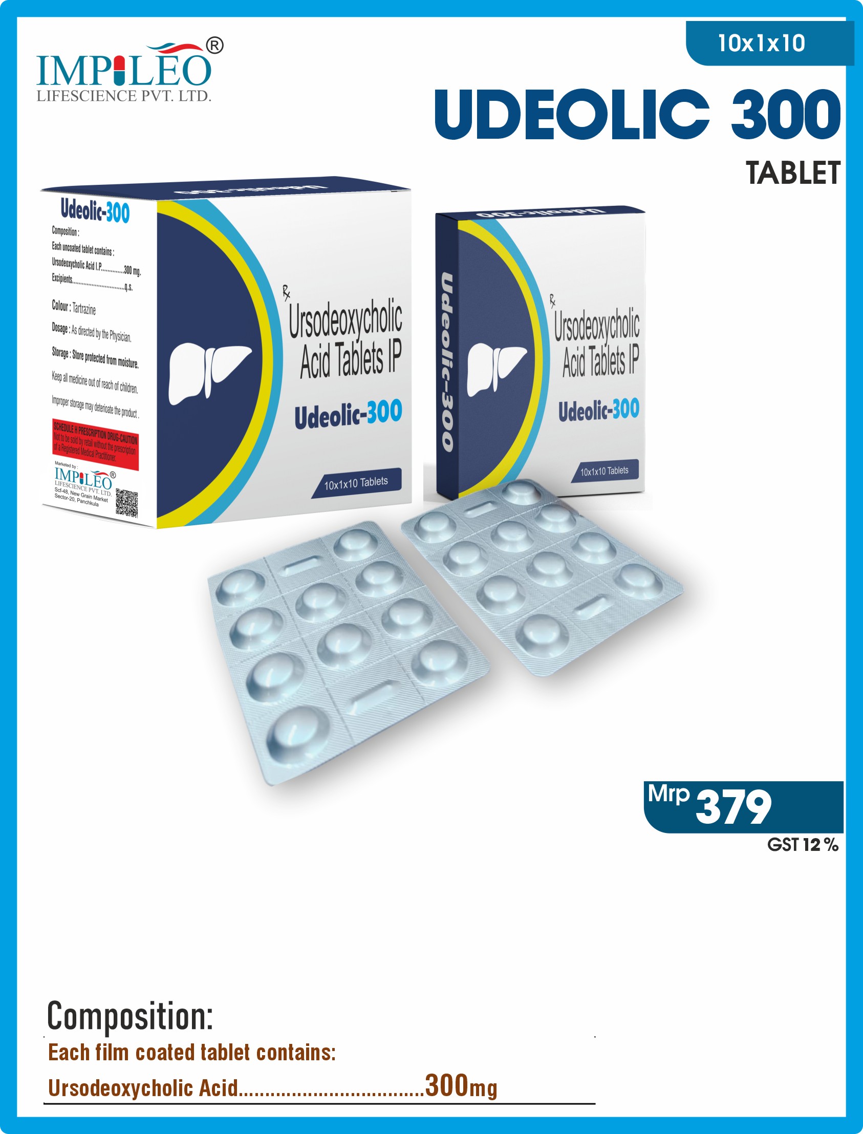 Top-Quality UDEOLIC-300 Tablets : Ursodeoxycholic Acid Formulation by Trusted PCD Pharma Franchise in Panchkula